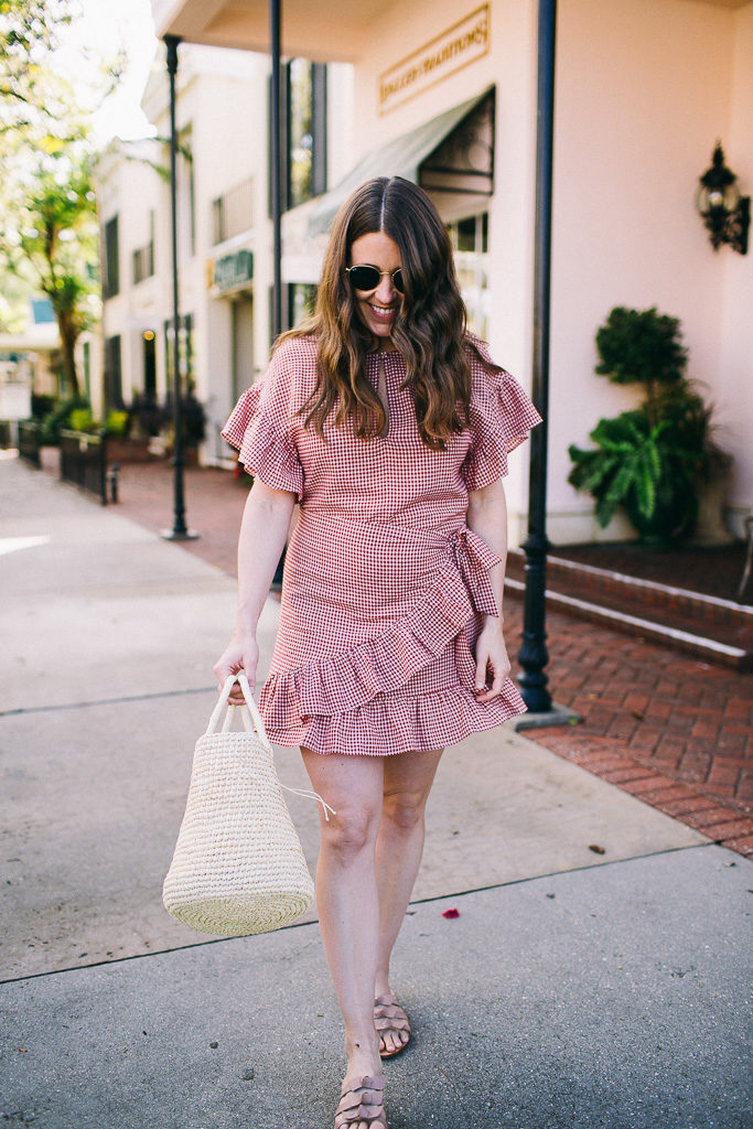 Red Gingham Dress for Spring