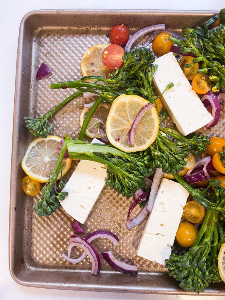 NY Times Sheet Pan Baked Feta with Broccolini, Tomatoes and Lemon