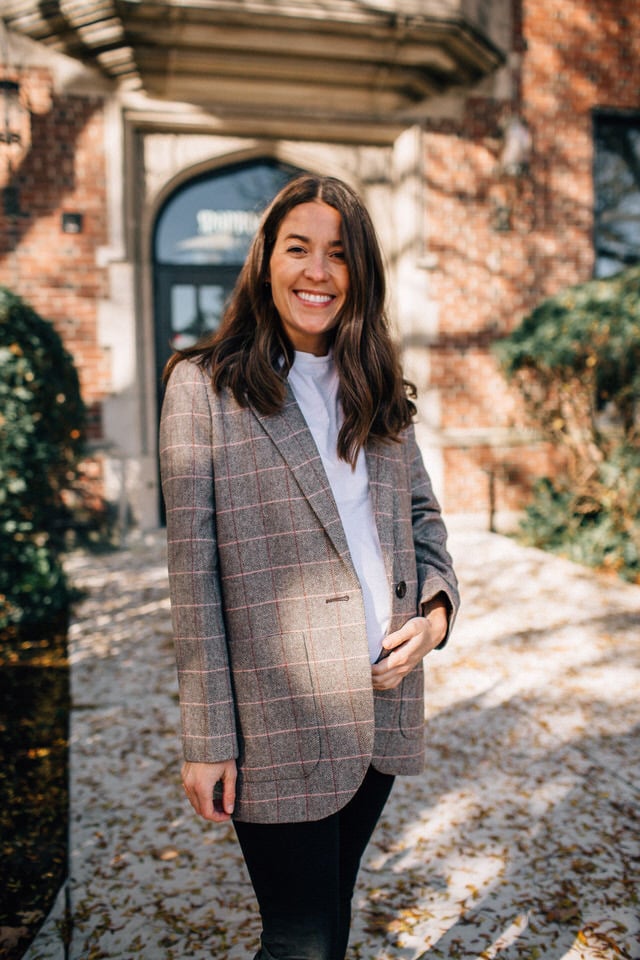 Long Plaid Blazer