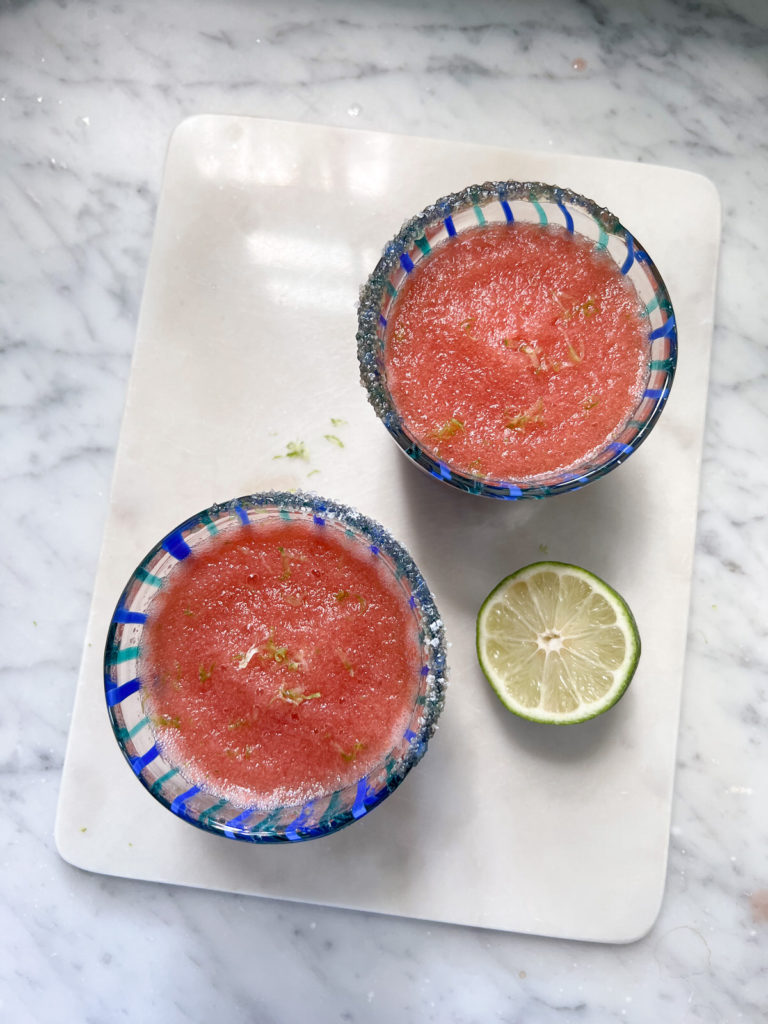 Frozen Jalapeño Watermelon Margaritas