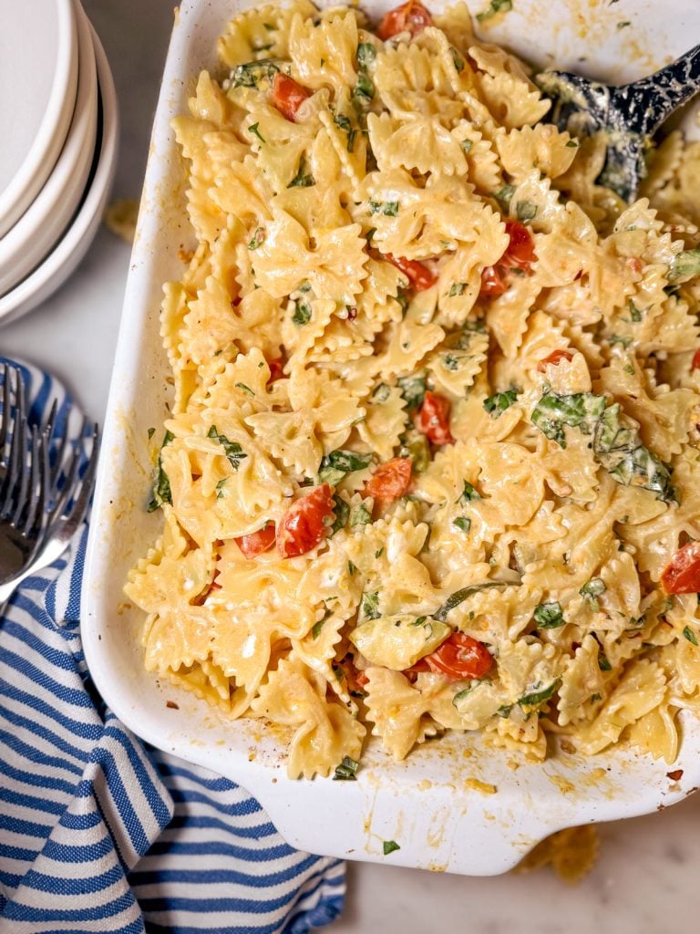 Roasted Vegetables and Goat Cheese Farfalle