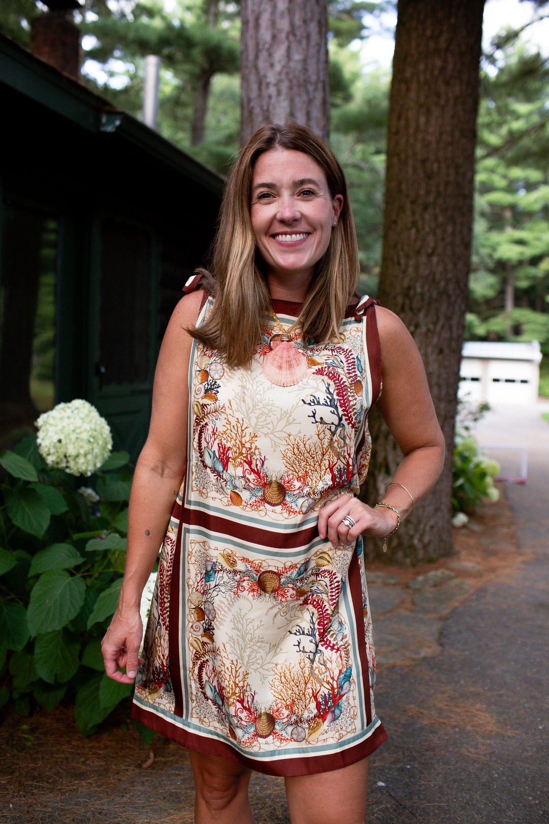Doen Malia dress, shell print dress