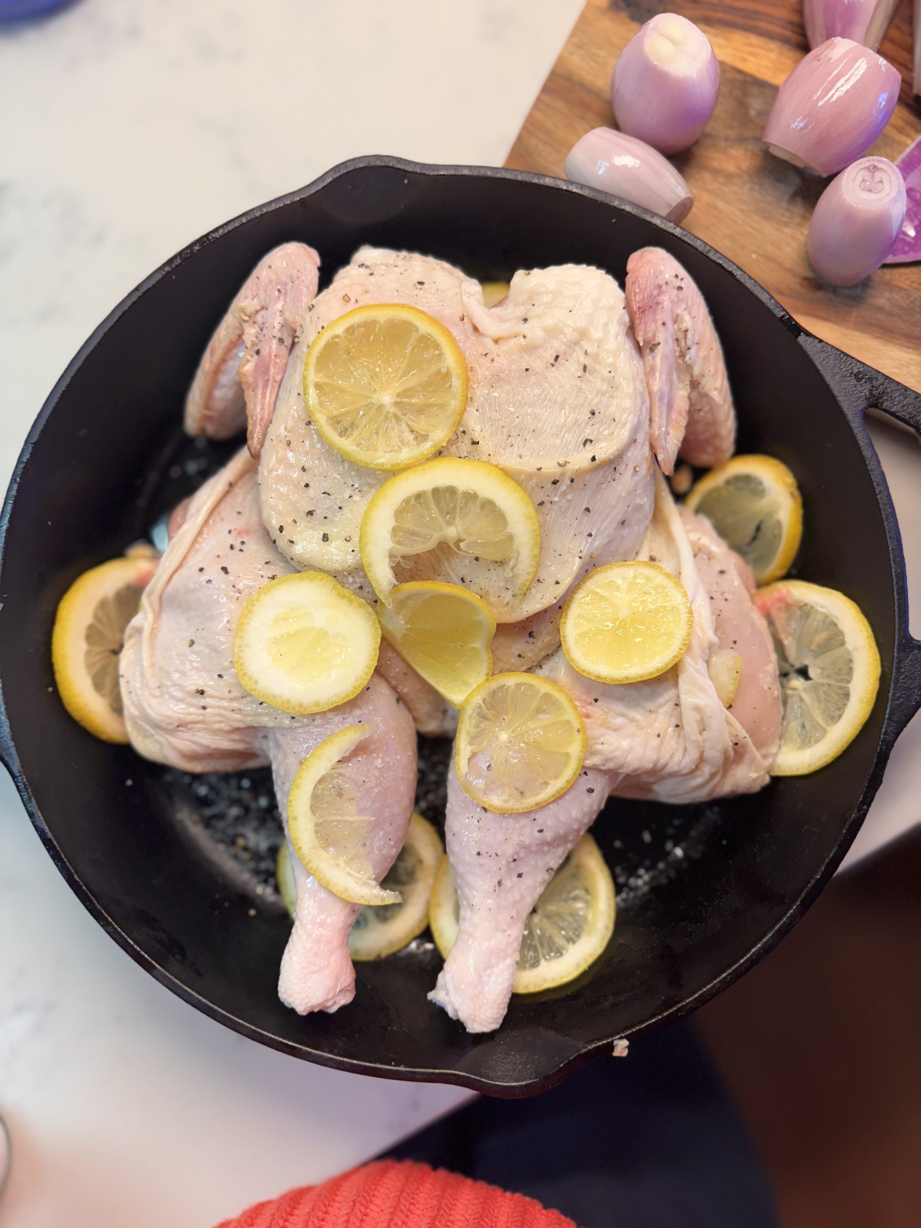 Martha Stewart spatchcocked lemon chicken